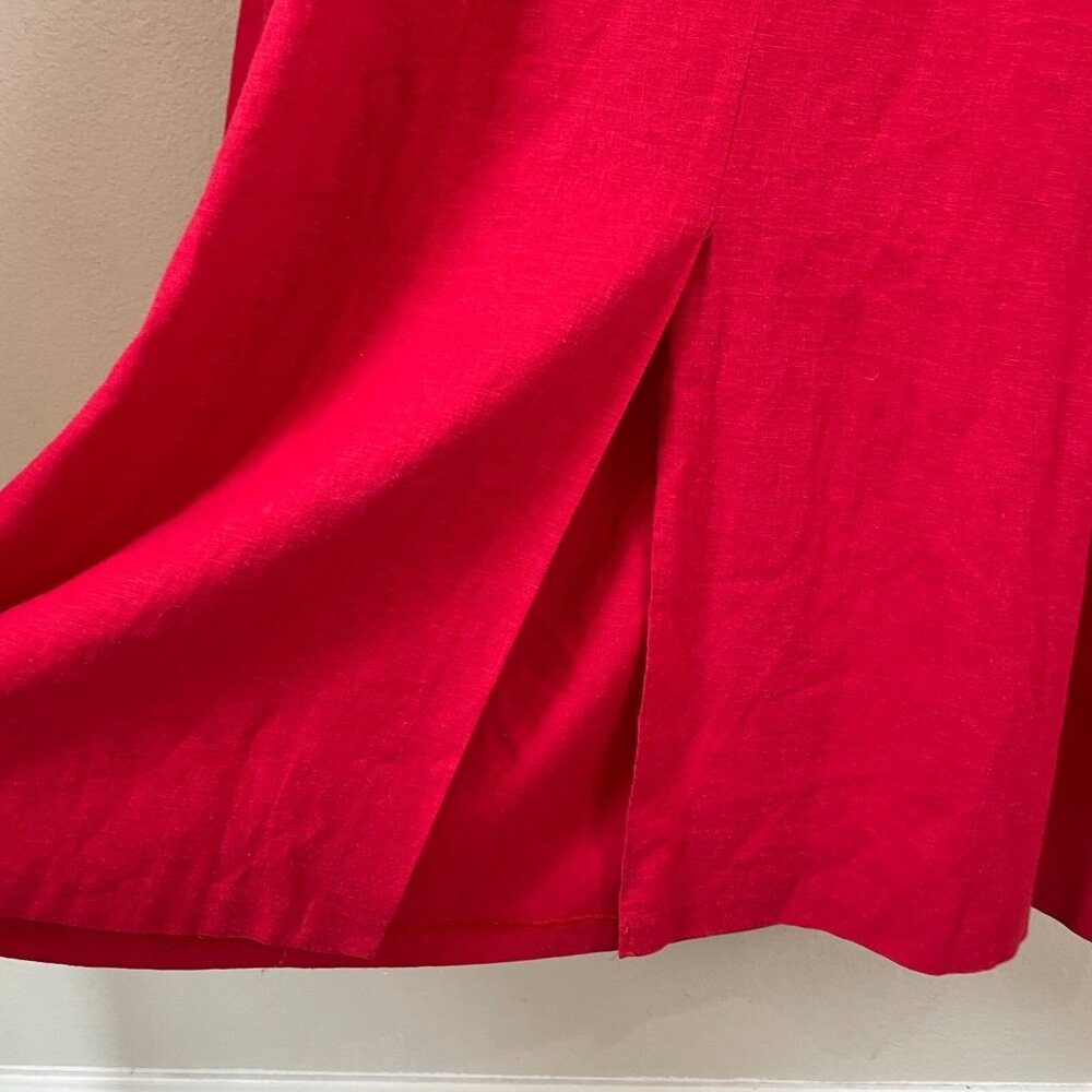 Coldwater Creek Womens Plus 22W Red Sleeveless Linen Blend Maxi Dress - Picture 8 of 8